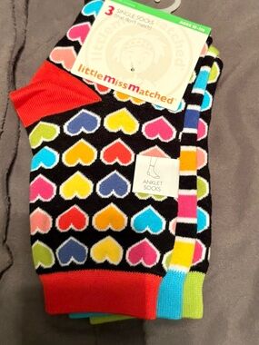 littlemissmatched Heart Pattern Ankle Socks - Multicolor. New. With tags.